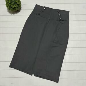 Worthington Gray High Waist‎ Long Modest Classic Pencil Skirt Women’s 4 Petite